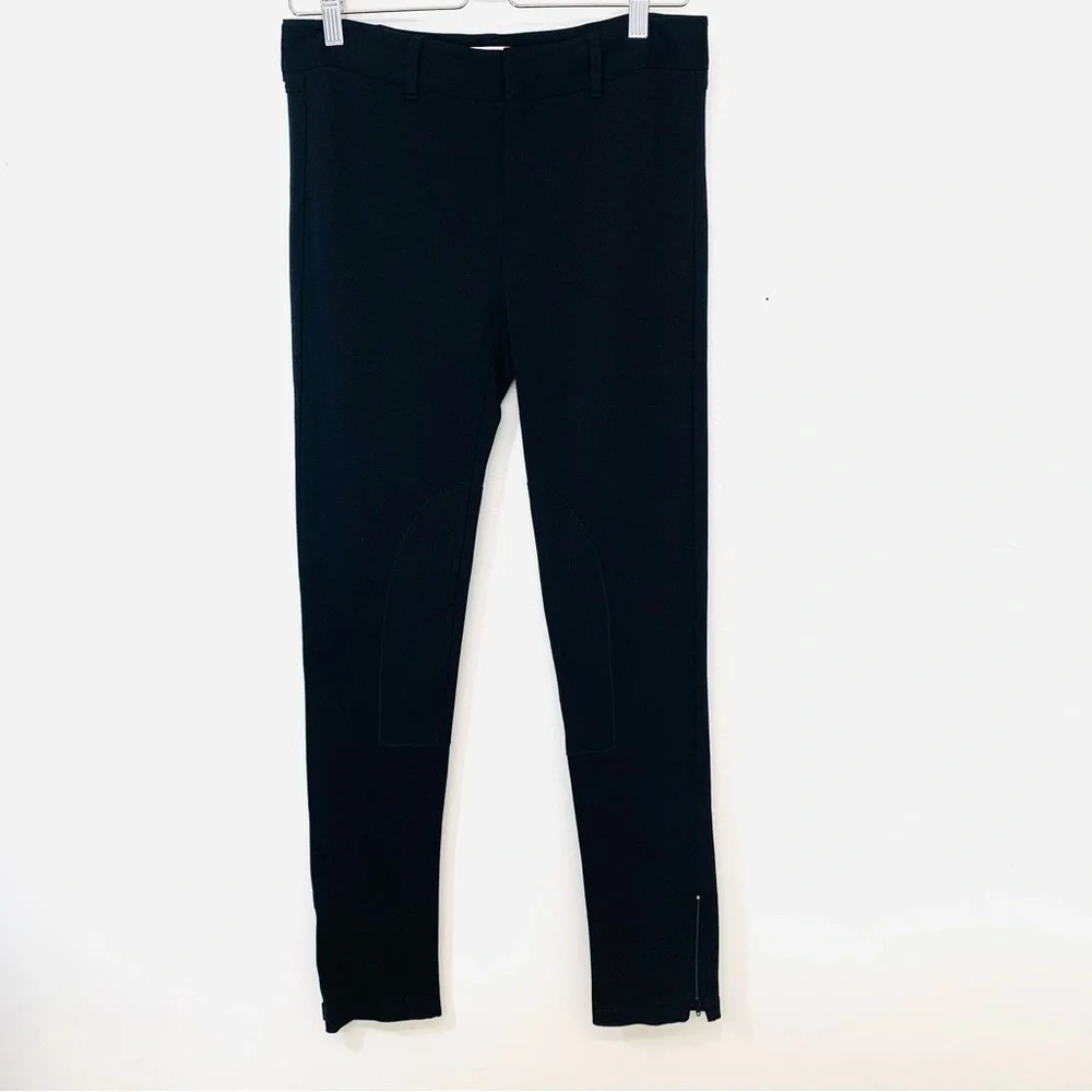 Vince Pants Woman Size 6  Black Skinny Ankle Zippers Knit Stretch Pockets Casual